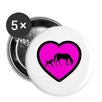 horses - Buttons large 2.2''/56 mm (5-pack) - white - Front