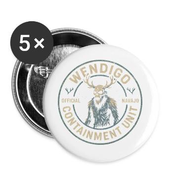 Wendigo-Eindämmungseinheit Lustiger Mythos Wendigo - Buttons groß 56 mm (5er Pack) - Weiß - Vorne