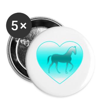 horses - Buttons large 2.2''/56 mm (5-pack) - white - Front