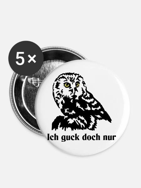 Steinkauz - Buttons groß 56 mm (5er Pack) - Weiß