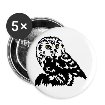 Little owl owl - Buttons large 2.2''/56 mm (5-pack) - white - Front