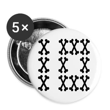 Number 10 Ten Bones - Buttons large 2.2''/56 mm (5-pack) - white - Front