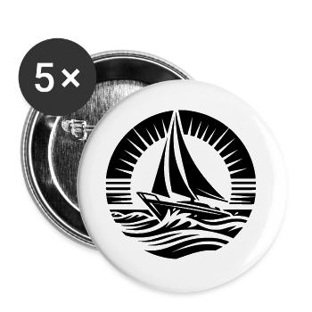 Segeltraum Wasserabenteuer im Kreis - Buttons groß 56 mm (5er Pack) - Weiß - Vorne