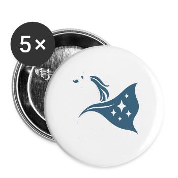 Licorne Stellaire Forte, Super-héroïne Noble - Lot de 5 grands badges (56 mm) - blanc - Devant
