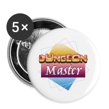 Retro Dungeon Masters Game Design Master - Buttons large 2.2''/56 mm (5-pack) - white - Front