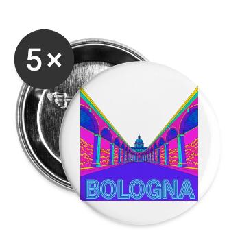 Porticoes of Bologna - Buttons large 2.2''/56 mm (5-pack) - white - Front