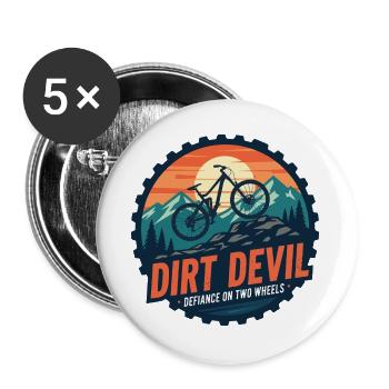 Dirt Devil Mountain Bike Anthem - Buttons large 2.2''/56 mm (5-pack) - white - Front