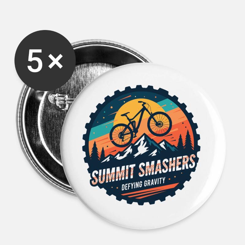 Summit Smashers Defying Gravity - Buttons large 2.2''/56 mm (5-pack) - white