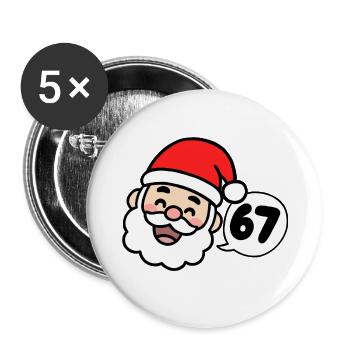 Santa sagt 67 - Buttons groß 56 mm (5er Pack) - Weiß - Vorne