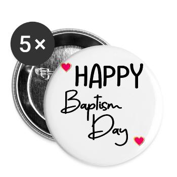 Frohen Tauftag - Buttons groß 56 mm (5er Pack) - Weiß - Vorne