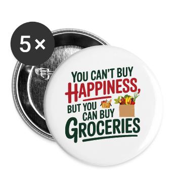 Ernährungsnerd und stolzer Ernährungsberater - Buttons groß 56 mm (5er Pack) - Weiß - Vorne