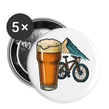 Beer trip on the Alpine Trail - Buttons large 2.2''/56 mm (5-pack) - white - Front
