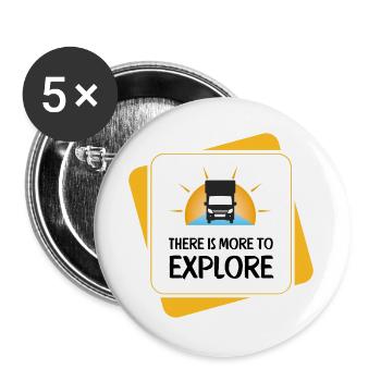 There Is More to Explore – Camper - Buttons large 2.2''/56 mm (5-pack) - white - Front