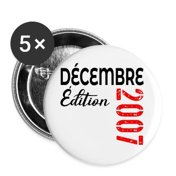 December 2007, 18th anniversary - Buttons large 2.2''/56 mm (5-pack) - white - Front
