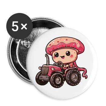 Éleveur de tracteurs à méduses - Lot de 5 grands badges (56 mm) - blanc - Devant