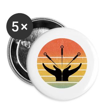 Praticien agréé en MTC Expert en Thérapie - Lot de 5 grands badges (56 mm) - blanc - Devant