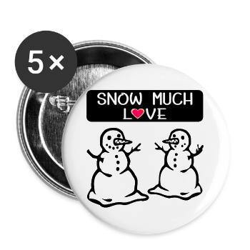 Snowman Love Winter Christmas - Buttons large 2.2''/56 mm (5-pack) - white - Front