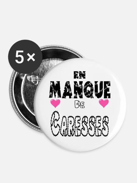 Bedürftet von Streicheleinheiten - Buttons groß 56 mm (5er Pack) - Weiß