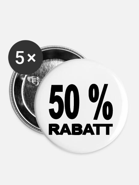 Rabatt - Buttons groß 56 mm (5er Pack) - Weiß