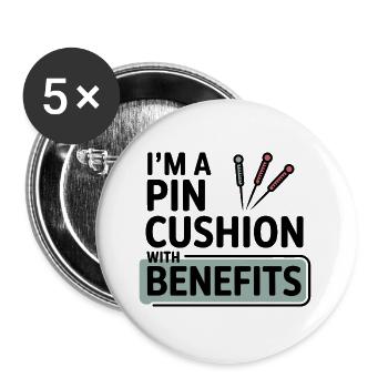 Je suis acupuncteur de coussins d’épingles avec des avantages - Lot de 5 grands badges (56 mm) - blanc - Devant