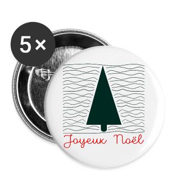 Christmas Tree - Minimalist - Buttons large 2.2''/56 mm (5-pack) - white - Front