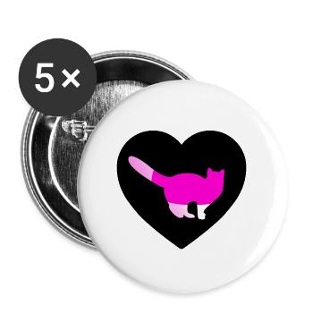 Cat - Buttons large 2.2''/56 mm (5-pack) - white - Front