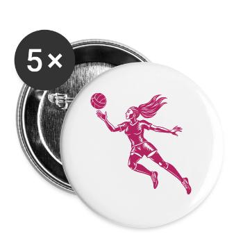 Volleyball player - Buttons large 2.2''/56 mm (5-pack) - white - Front