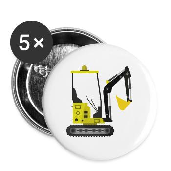 Bagger - Buttons groß 56 mm (5er Pack) - Weiß - Vorne