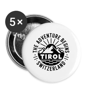Tirol - Souvenir Design - Buttons large 2.2''/56 mm (5-pack) - white - Front