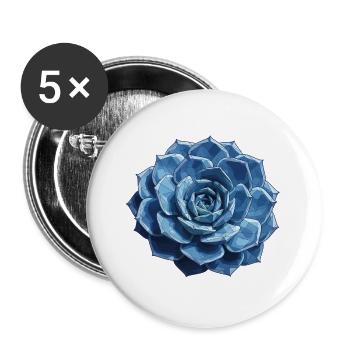 Blue Geometric Rosette - Buttons large 2.2''/56 mm (5-pack) - white - Front