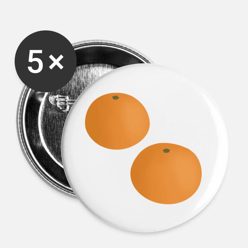 Mandarin Oranges - Buttons large 2.2''/56 mm (5-pack) - white