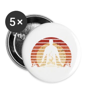 Weniger reden mehr grillen - Buttons groß 56 mm (5er Pack) - Weiß - Vorne