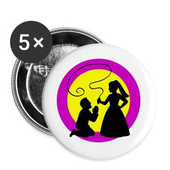 Brautpaar Ehepaar Hochzeit - Buttons groß 56 mm (5er Pack) - Weiß - Vorne