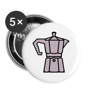 Cafetière à espresso - Lot de 5 grands badges (56 mm) - blanc - Devant