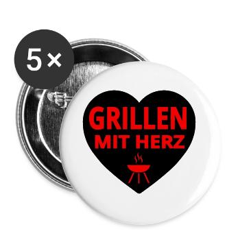 Griller - Lot de 5 grands badges (56 mm) - blanc - Devant