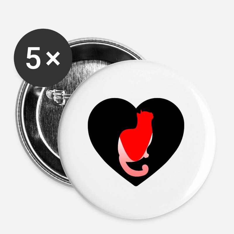 Cat - Buttons large 2.2''/56 mm (5-pack) - white