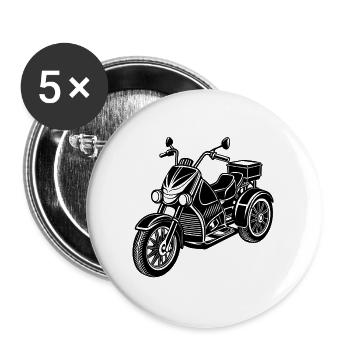 Motorcycle - Buttons large 2.2''/56 mm (5-pack) - white - Front