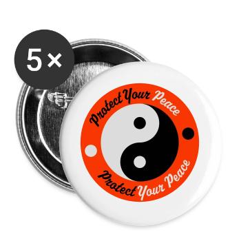 Protect Your Peace Mental Health Mindfulness - Buttons large 2.2''/56 mm (5-pack) - white - Front