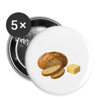 Loaf of bread and butter - Buttons large 2.2''/56 mm (5-pack) - white - Front