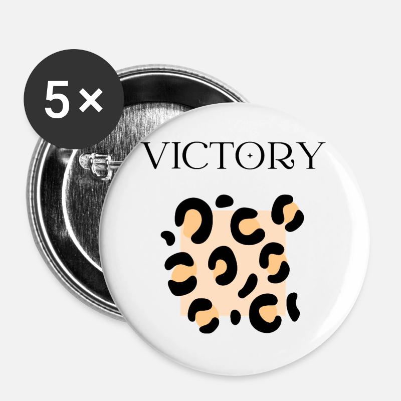 Sieg - Buttons groß 56 mm (5er Pack) - Weiß