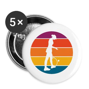 Tennis - Buttons groß 56 mm (5er Pack) - Weiß - Vorne