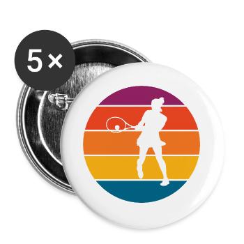 Tennis - Buttons groß 56 mm (5er Pack) - Weiß - Vorne