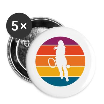 Tennis - Buttons groß 56 mm (5er Pack) - Weiß - Vorne