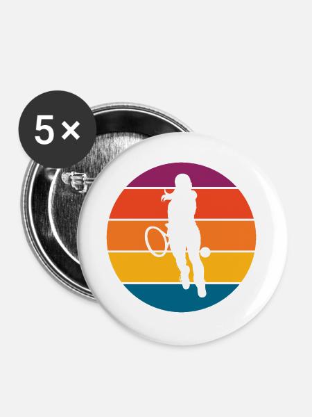 Tennis - Buttons groß 56 mm (5er Pack) - Weiß