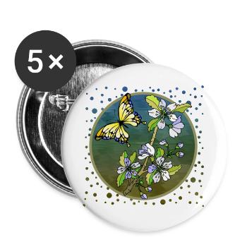 butterfly - Buttons large 2.2''/56 mm (5-pack) - white - Front