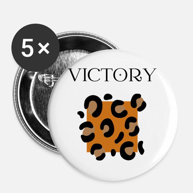 Sieg - Buttons groß 56 mm (5er Pack) - Weiß