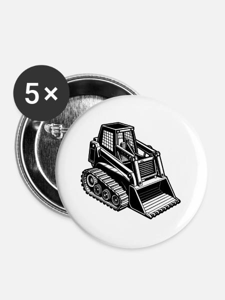 Strecken-Kompaktfahrer - Buttons groß 56 mm (5er Pack) - Weiß