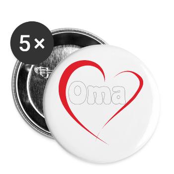 Grand-mère Amour du Cœur - Lot de 5 grands badges (56 mm) - blanc - Devant