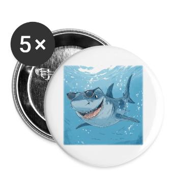 Casual Sunglasses Shark – Cool Under Water - Buttons large 2.2''/56 mm (5-pack) - white - Front
