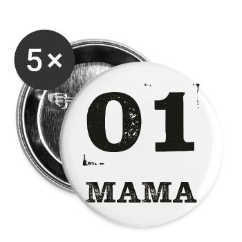 01 MAMA Distressed - Buttons groß 56 mm (5er Pack) - Weiß - Vorne